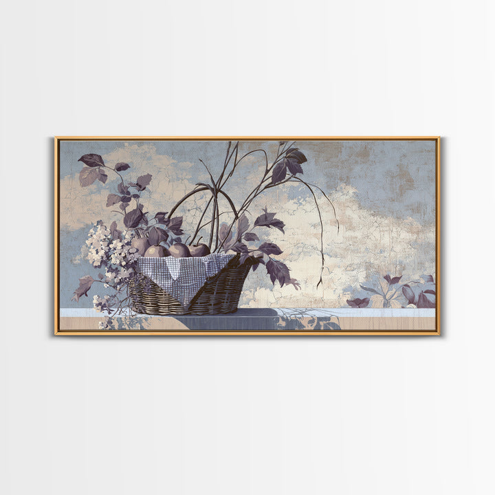 Country Landscape with Fence and Rolling Hills Framed Canvas Print, Farmhouse Art, Art Print, Farmhouse Decor, Harvest, FAR-2x1-34