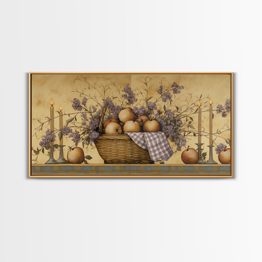 Farmhouse Wreath of Cotton Stems and Eucalyptus Canvas Print, Farmhouse Art, Digital Art, Farmhouse Decor, Fine Art, Harvest, FAR-2x1-64