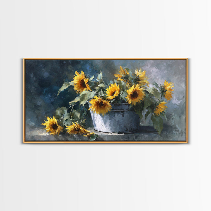 Fresh Bread Honey and Butter Still Life Framed Canvas Print, Farmhouse Art, Farmhouse Decor, Oil Painting, Harvest, FAR-2x1-92