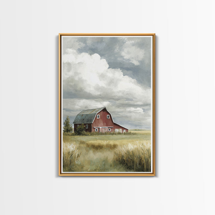 Cornfield under a Dramatic Summer Sky Canvas Print, Farmhouse Art, Minimalist Decor, Farmhouse Decor, Fine Art, Harvest, FAR-2x3-54