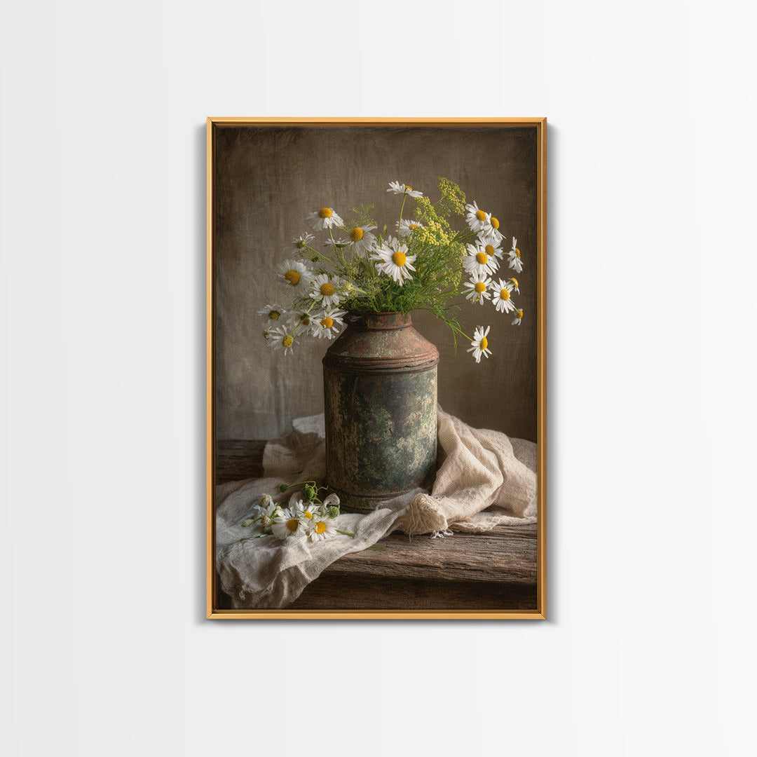 Old Milk Can Framed Canvas Print, Farmhouse Art, Gallery Decor, Farmhouse Decor, Abstract Art, Harvest, Contemporary Art, FAR-2x3-92