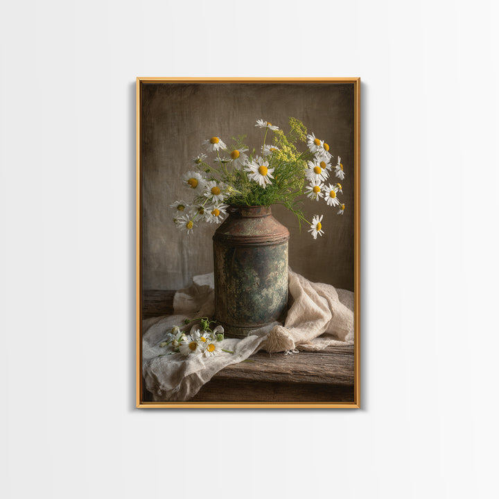Old Milk Can Framed Canvas Print, Farmhouse Art, Gallery Decor, Farmhouse Decor, Abstract Art, Harvest, Contemporary Art, FAR-2x3-92