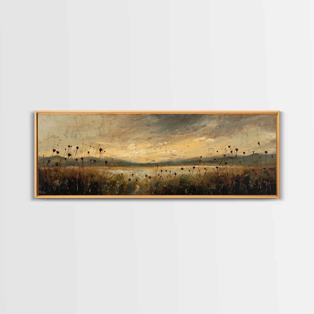 Wheat Bundle Tied Framed Canvas Print, Farmhouse Art, Digital Prints, Farmhouse Decor, Fine Art, Harvest, Watercolor Painting, FAR-3x1-2