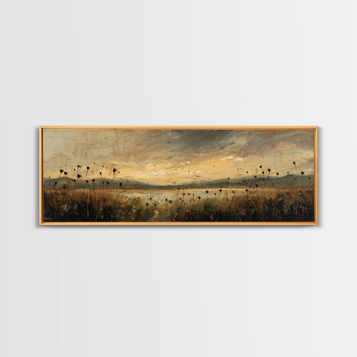 Wheat Bundle Tied Framed Canvas Print, Farmhouse Art, Digital Prints, Farmhouse Decor, Fine Art, Harvest, Watercolor Painting, FAR-3x1-2