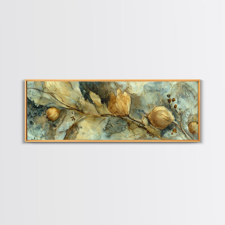 Blue Enamel Pitcher Framed Canvas Print, Farmhouse Art, Farmhouse Decor, Oil Painting, Harvest, Digital Wall Art, FAR-3x1-56