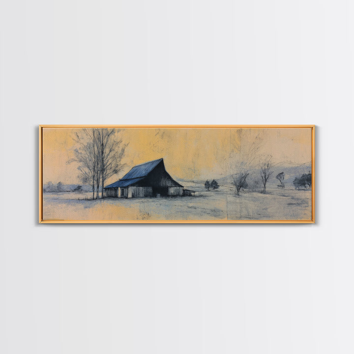 Windmill Silhouette at Sunset Framed Canvas Print, Farmhouse Art, Farmhouse Wall Decor, Farmhouse Decor, Fine Art, Harvest, FAR-3x1-57
