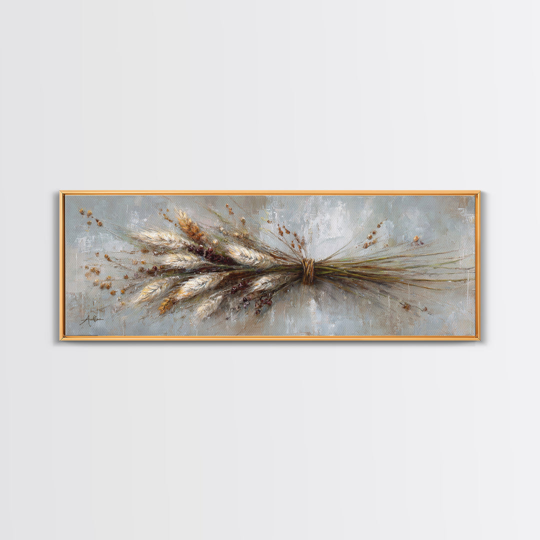 Rustic Pear Still Life on Plank Wood Canvas Print, Farmhouse Art, Art Prints, Farmhouse Decor, Harvest, Sage Green Wall Art, FAR-3x1-83