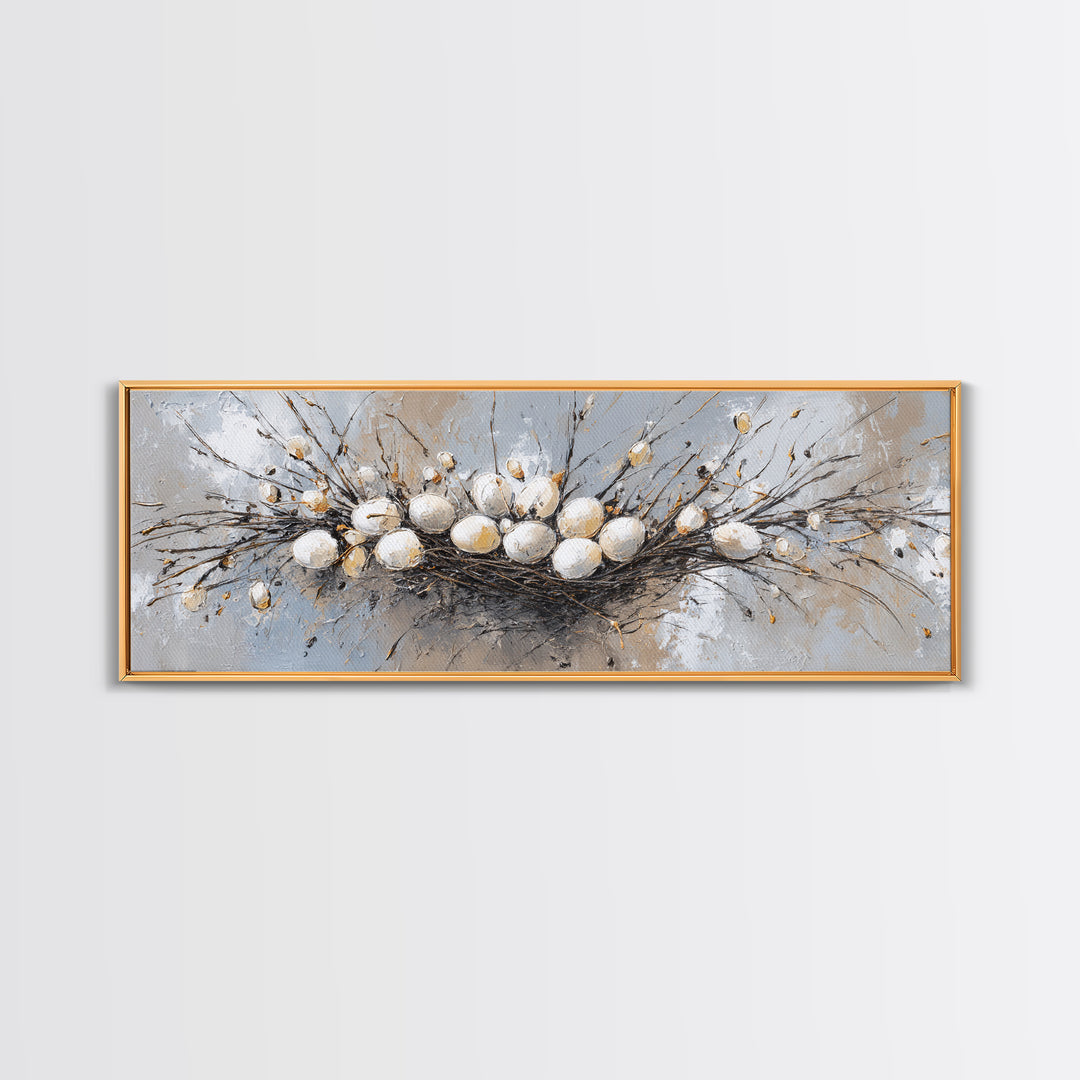 Fresh Bread Honey and Butter Still Life Canvas Print, Farmhouse Art, Minimalist Decor, Farmhouse Decor, Oil Painting, Harvest, FAR-3x1-88