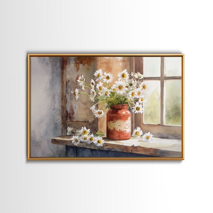 Old Milk Can Framed Canvas Print, Farmhouse Art, Gallery Decor, Farmhouse Decor, Abstract Art, Harvest, Contemporary Art, FAR-3x2-64