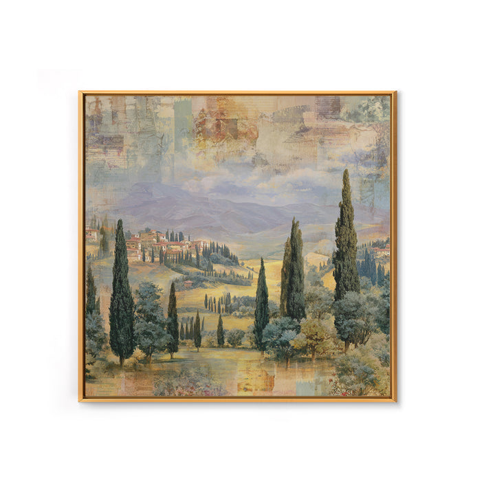 Country Lane Lined Canvas Print, French Country Art, Farmhouse Decor, Abstract Art, Country, Coastal Wall Art, FCA-1x1-23