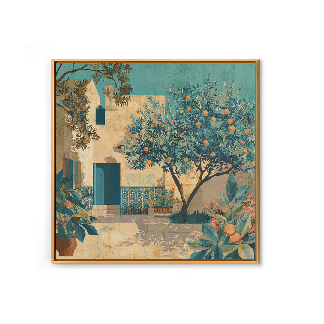 Sunlit Provence Olive Grove Framed Canvas Print, French Country Art, Eclectic Wall Art, Farmhouse Decor, Fine Art, Country, FCA-1x1-29