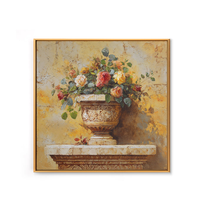 Ch Teau Garden Urn Framed Canvas Print, French Country Art, Farmhouse Wall Decor, Farmhouse Decor, Fine Art, Country, FCA-1x1-43
