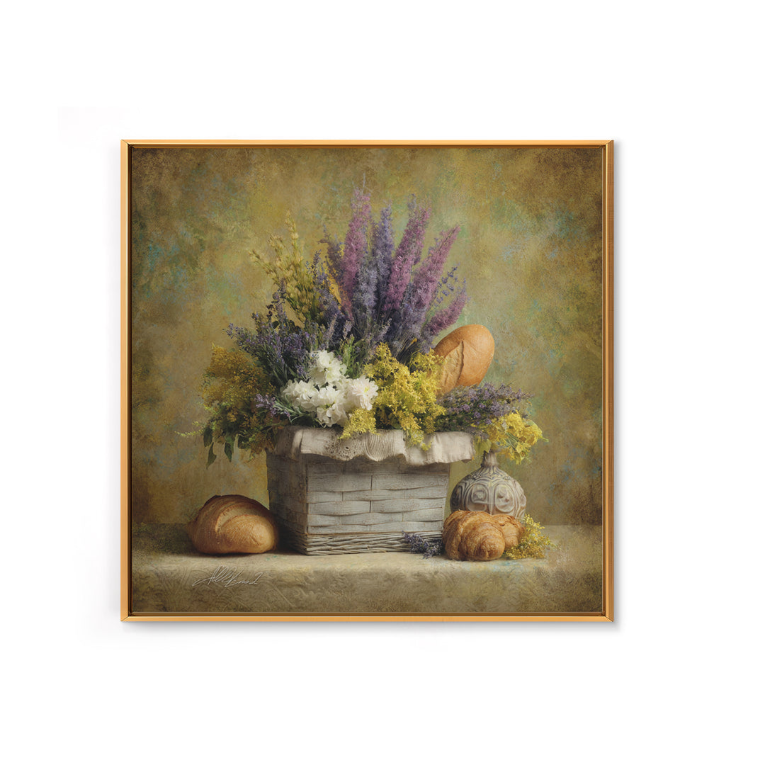 French Market Basket Canvas Print, French Country Art, French Country, Farmhouse Decor, Fine Art, Country, Statement Artwork, FCA-1x1-55