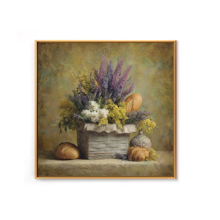 French Market Basket Canvas Print, French Country Art, French Country, Farmhouse Decor, Fine Art, Country, Statement Artwork, FCA-1x1-55