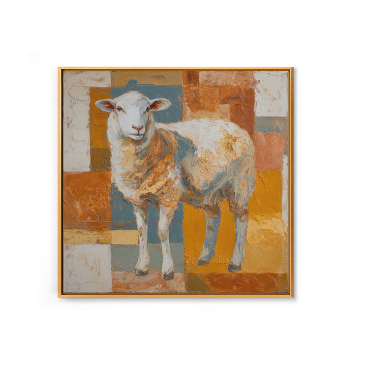 Pastoral Sheep in Rolling Countryside Framed Canvas Print, French Country Art, Floral Wall Art, Farmhouse Decor, Country, FCA-1x1-62