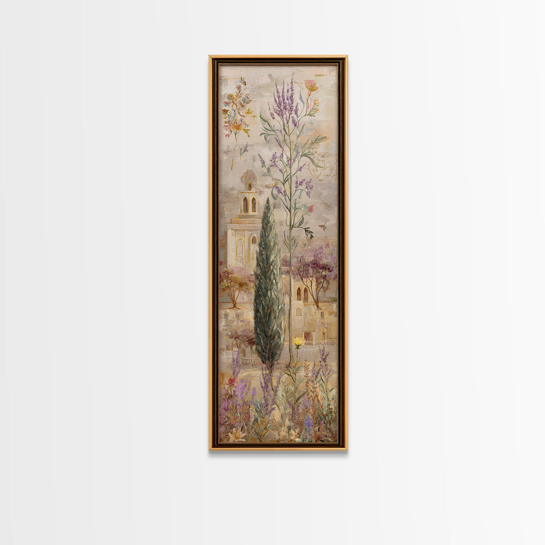 Country Lane Lined Canvas Print, French Country Art, Original Painting, Farmhouse Decor, Fine Art, Country, Coastal Wall Art, FCA-1x3-11