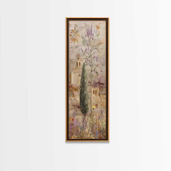 Country Lane Lined Canvas Print, French Country Art, Original Painting, Farmhouse Decor, Fine Art, Country, Coastal Wall Art, FCA-1x3-11