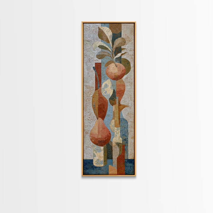 Pear Still Life on Linen Tablecloth Canvas Print, French Country Art, Landscape Painting, Farmhouse Decor, Abstract Art, FCA-1x3-16