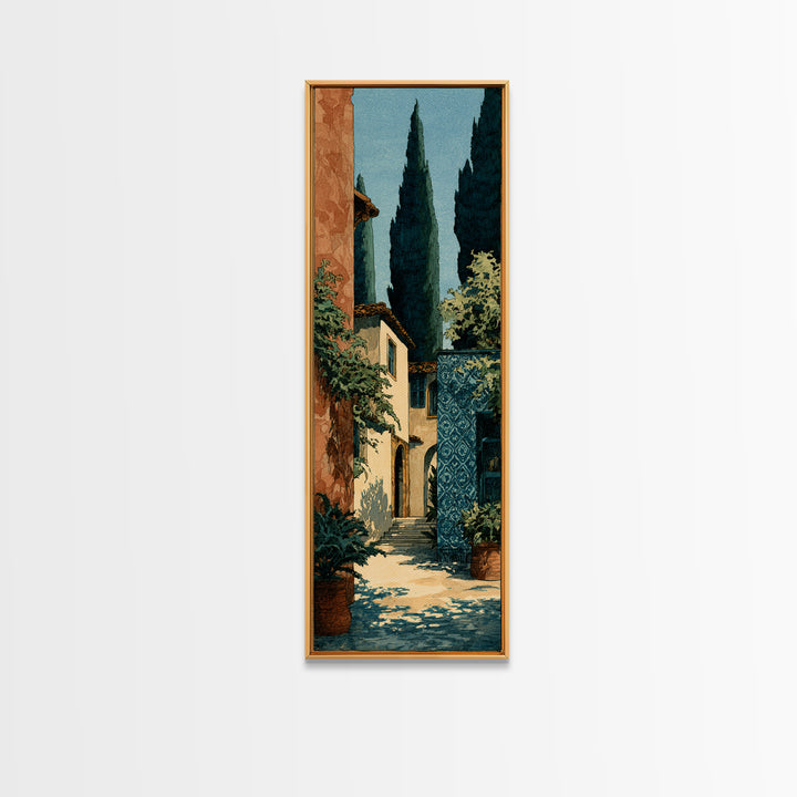 Country Lane Lined Canvas Print, French Country Art, Farmhouse Wall Art, Farmhouse Decor, Abstract Art, Country, Boho Decor, FCA-1x3-35