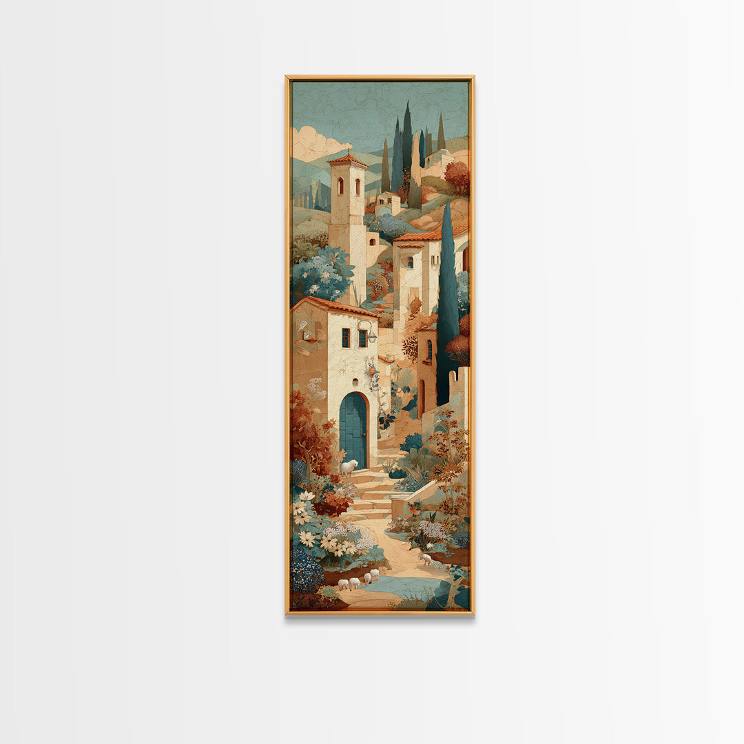 Pastoral Sheep in Rolling Countryside Canvas Print, French Country Art, Farmhouse Wall Art, Farmhouse Decor, Fine Art, Country, FCA-1x3-98