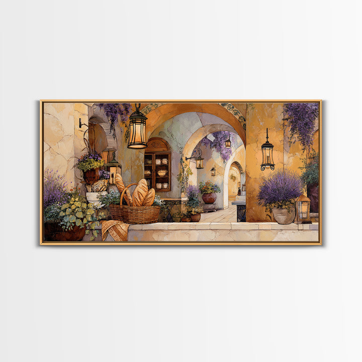 French Market Basket Framed Canvas Print, French Country Art, Above Bed Art, Farmhouse Decor, Fine Art, Country, FCA-2x1-27