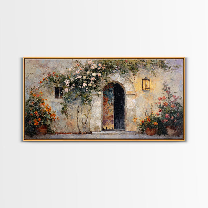 Rustic Door Covered Canvas Print, French Country Art, Statement Artwork, Farmhouse Decor, Fine Art, Country, Digital Art, FCA-2x1-61