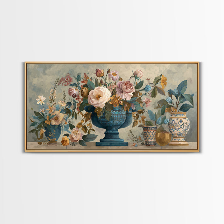 Ch Teau Garden Urn Canvas Print, French Country Art, Printable Art, Farmhouse Decor, Watercolor Art, Country, Eclectic Wall Art, FCA-2x1-63