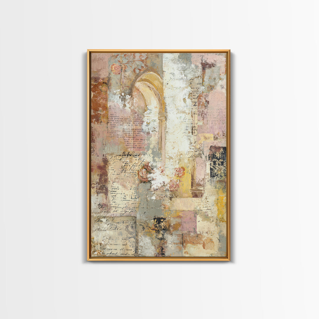 French Script Flourishes Without Readable Text Canvas Print, French Country Art, Landscape Wall Art, Farmhouse Decor, Country, FCA-2x3-2