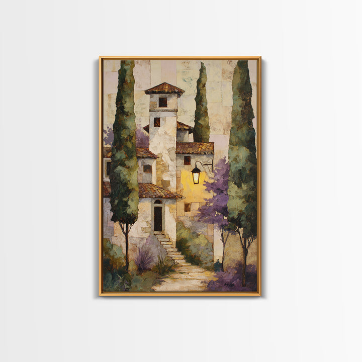 Country Lane Lined Framed Canvas Print, French Country Art, Floral Wall Art, Farmhouse Decor, Fine Art, Country, Gallery Decor, FCA-2x3-55
