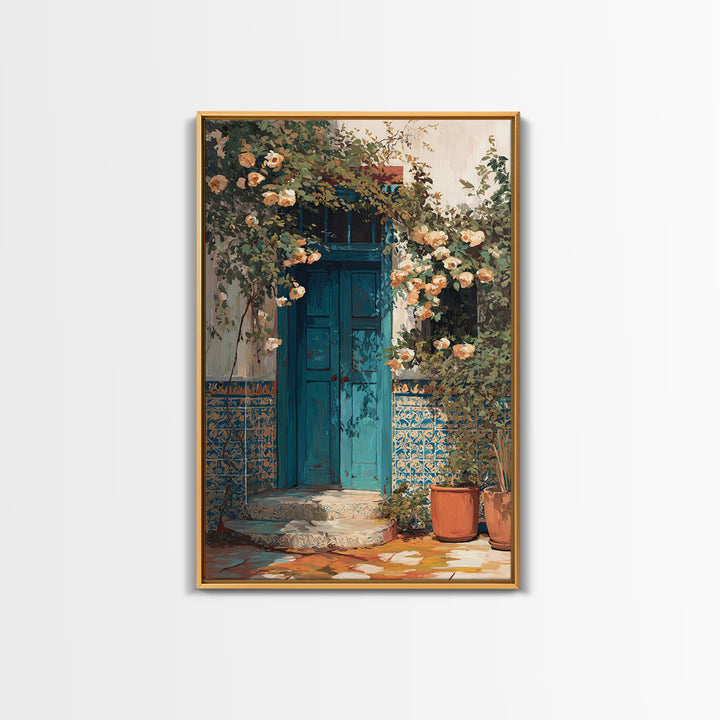 Rustic Door Covered Framed Canvas Print, French Country Art, Textured Painting, Farmhouse Decor, Country, Home Decor Gift, FCA-2x3-73