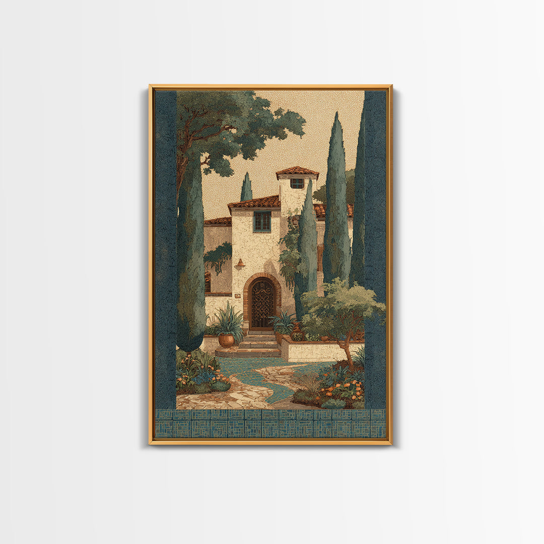 Country Lane Lined Canvas Print, French Country Art, Farmhouse Wall Art, Farmhouse Decor, Abstract Art, Country, Boho Decor, FCA-2x3-79
