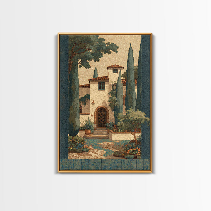 Country Lane Lined Canvas Print, French Country Art, Farmhouse Wall Art, Farmhouse Decor, Abstract Art, Country, Boho Decor, FCA-2x3-79
