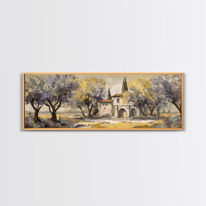 Sunlit Provence Olive Grove Canvas Print, French Country Art, Original Painting, Farmhouse Decor, Country, Coastal Wall Art, FCA-3x1-21