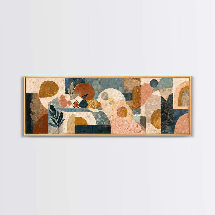 Figs on Ceramic Plate Framed Canvas Print, French Country Art, Downloadable Art, Farmhouse Decor, Abstract Art, Country, FCA-3x1-32