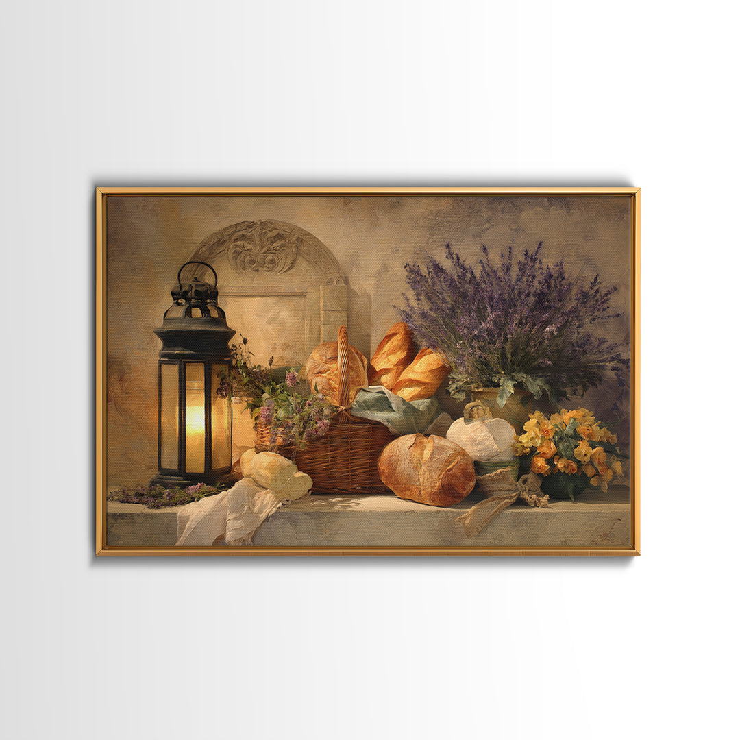 French Market Basket Framed Canvas Print, French Country Art, Farmhouse Wall Decor, Farmhouse Decor, Fine Art, Country, FCA-3x2-59