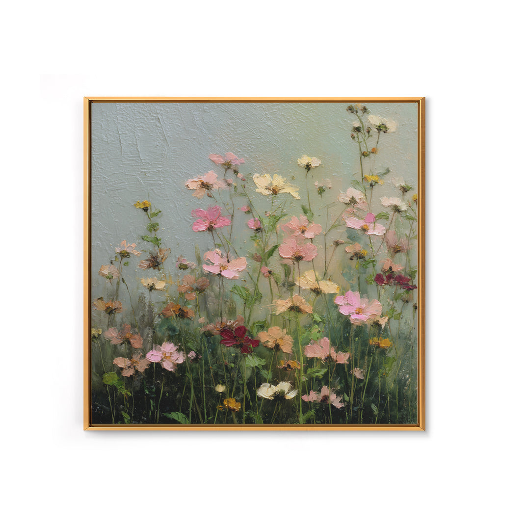 Wildflower Meadow in Loose Impressionist Paint Canvas Print, Floral Art, Midcentury Modern, Living Room Decor, Fine Art, Bloom, FLO-1x1-3
