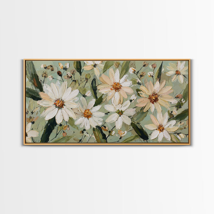 Wildflower Meadow in Loose Impressionist Paint Canvas Print, Floral Art, Mid Century Modern, Living Room Decor, Bloom, FLO-2x1-23