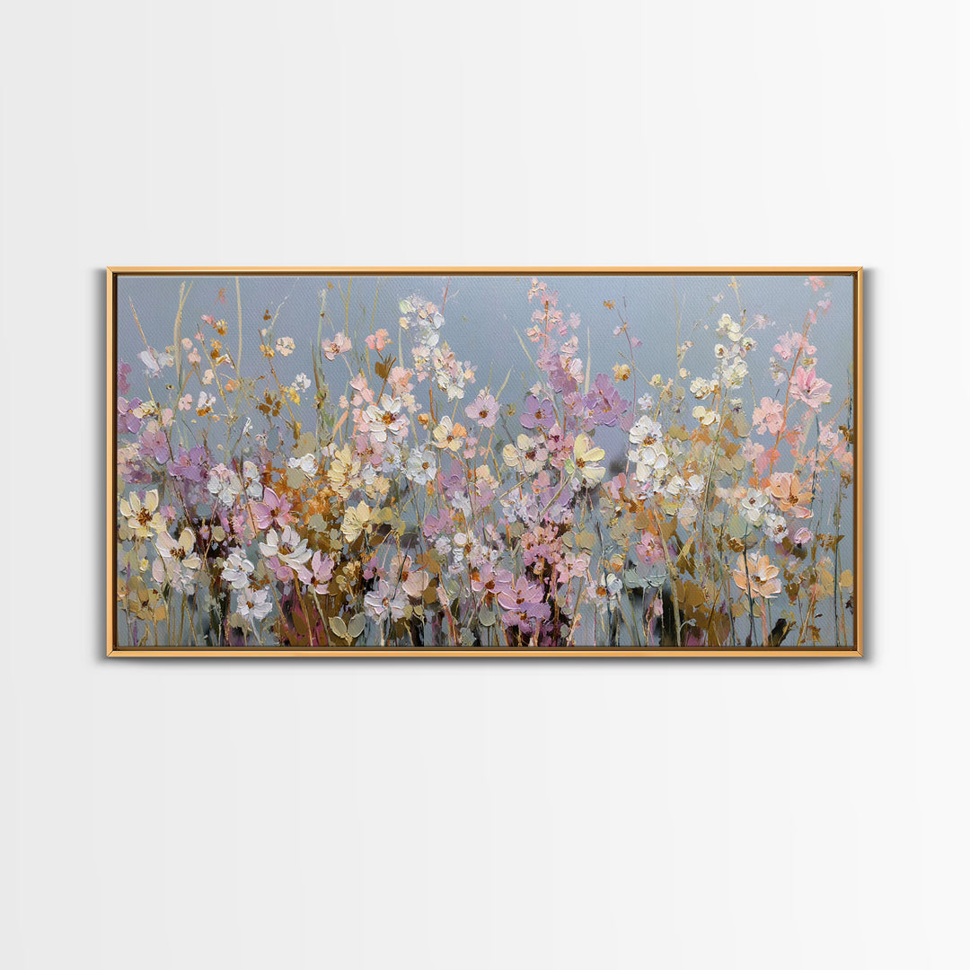 Wildflower Meadow in Loose Impressionist Paint Canvas Print, Floral Art, Modern Southern Floral Art, Living Room Decor, Bloom, FLO-2x1-71