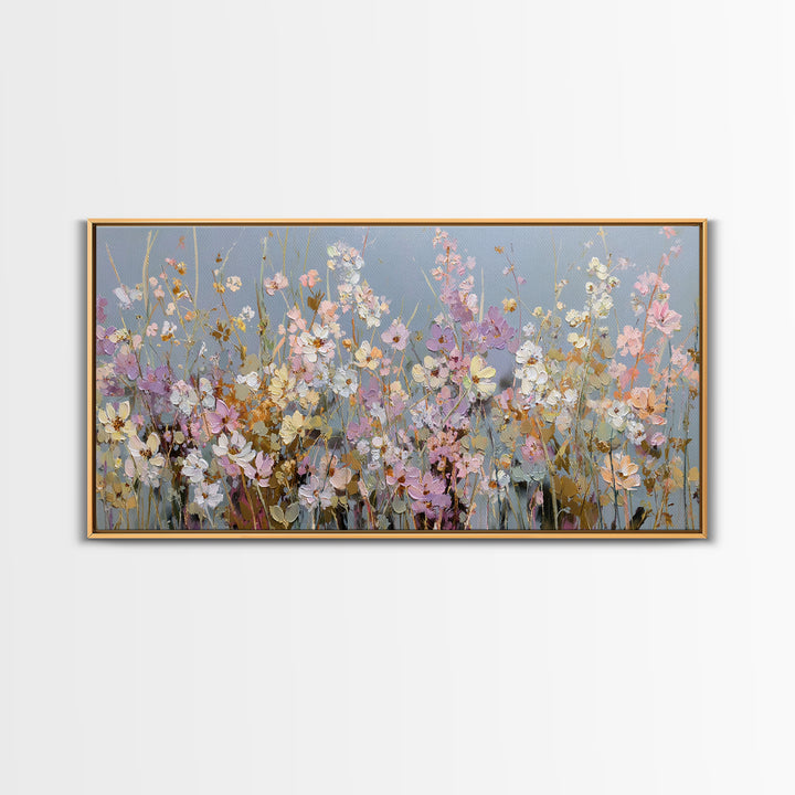 Wildflower Meadow in Loose Impressionist Paint Canvas Print, Floral Art, Modern Southern Floral Art, Living Room Decor, Bloom, FLO-2x1-71