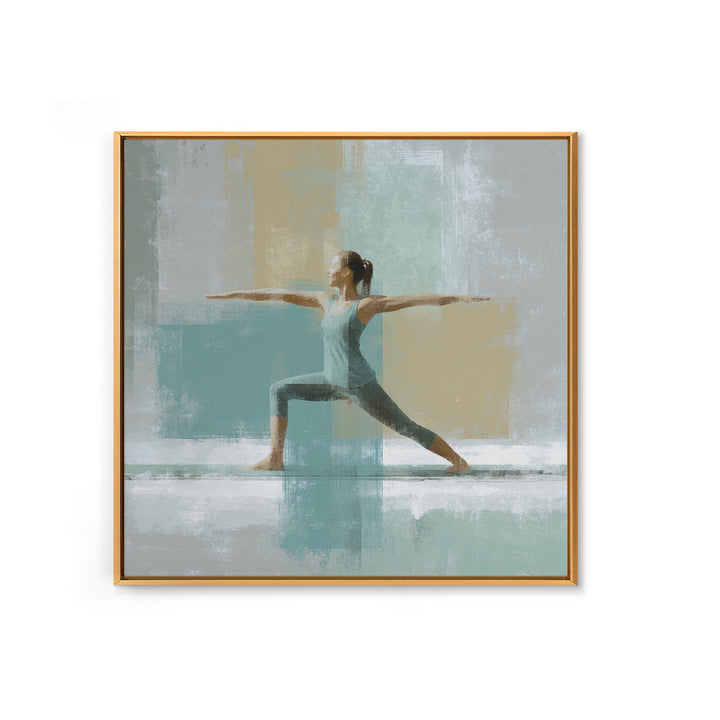 Yoga Warrior Pose Canvas Print, Fitness Studio Art, Pilates Poster, Gym Decor, Fine Art, Motion, Statement Artwork, Boho Decor, FSA-1x1-55