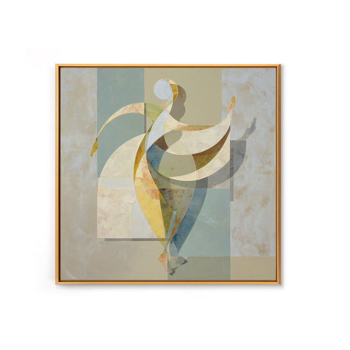 Pilates Figure in Elegant Contour Line Framed Canvas Print, Fitness Studio Art, Gym Poster, Gym Decor, Fine Art, Motion, FSA-1x1-68