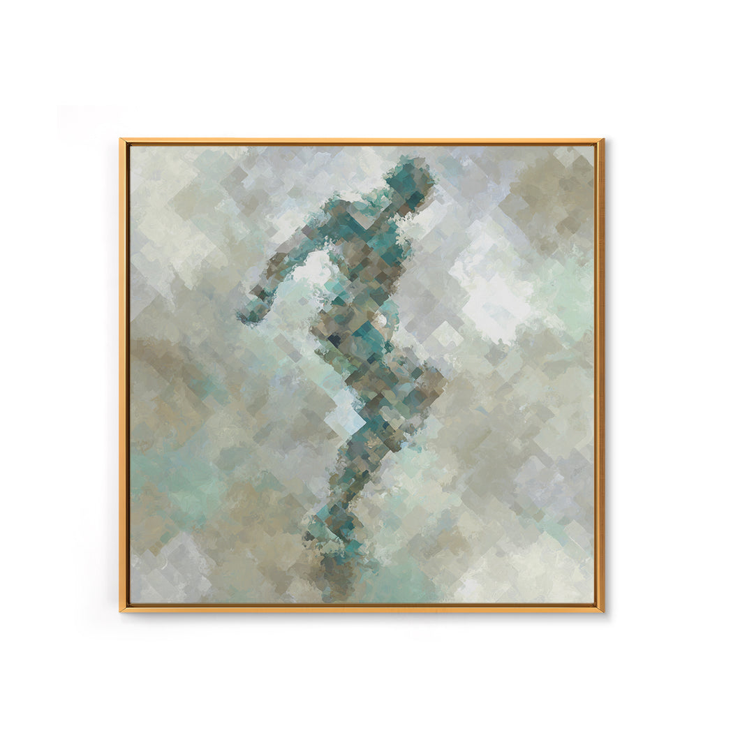 Abstract Human Figure Framed Canvas Print, Fitness Studio Art, Gym Poster, Gym Decor, Oil Painting, Motion, Modern Decor, FSA-1x1-74