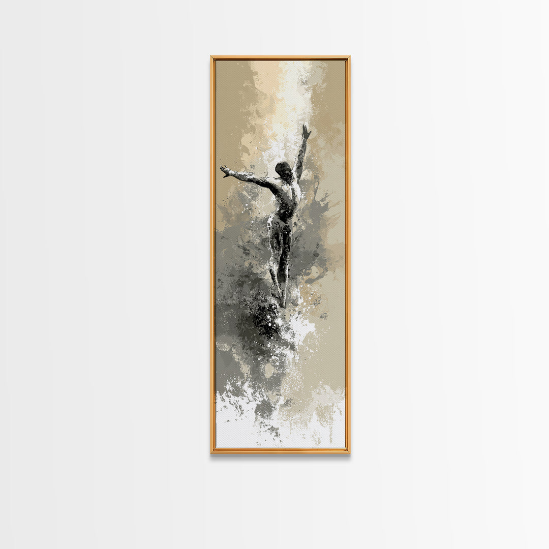 Sprinter Start Position Canvas Print, Fitness Studio Art, Yoga Wall Art, Gym Decor, Fine Art, Motion, Dance Studio Decor, FSA-1x3-26