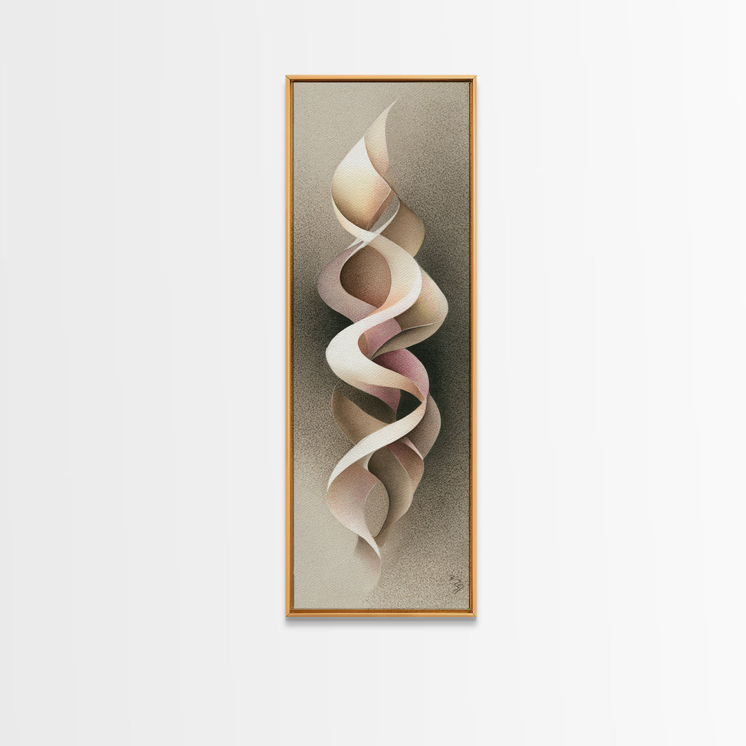 Gymnast Ribbon Forming a Spiral Composition Canvas Print, Fitness Studio Art, Pelvic Floor Art, Gym Decor, Fine Art, Motion, FSA-1x3-35