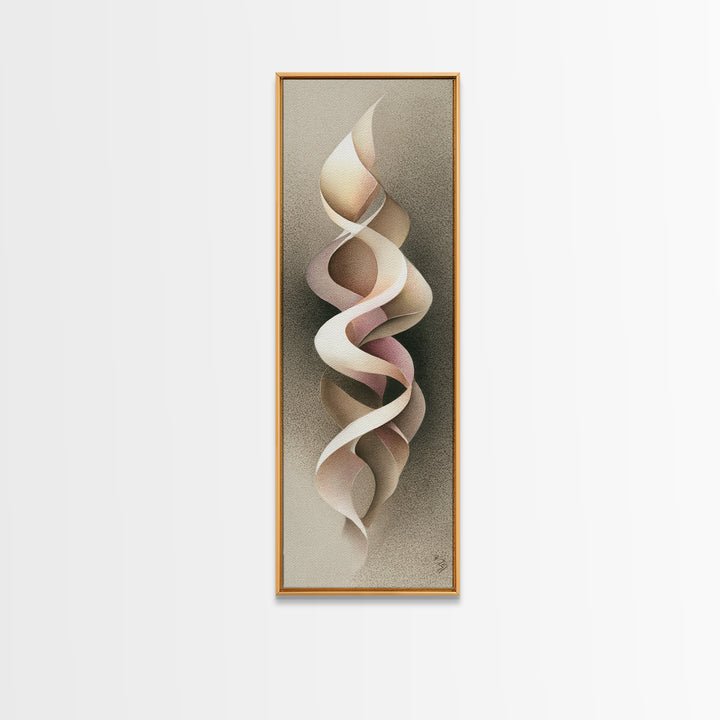 Gymnast Ribbon Forming a Spiral Composition Canvas Print, Fitness Studio Art, Pelvic Floor Art, Gym Decor, Fine Art, Motion, FSA-1x3-35