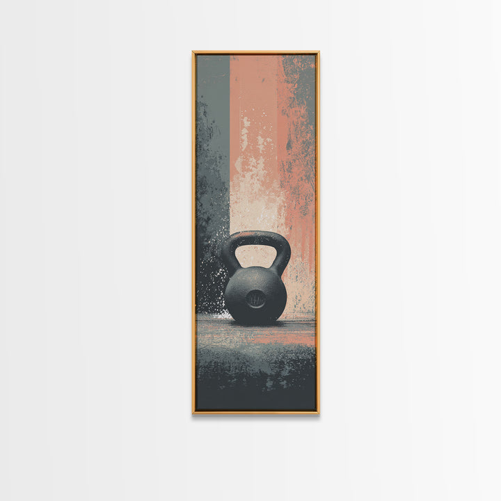 Kettlebell and Chalk Dust Canvas Print, Fitness Studio Art, Home Gym Sign, Gym Decor, Fine Art, Motion, Motivational Canvas, FSA-1x3-42