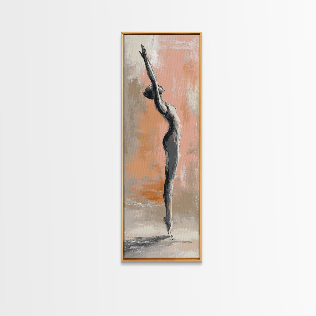 Yoga Warrior Pose Canvas Print, Fitness Studio Art, Minimalist Decor, Gym Decor, Fine Art, Motion, Modern Wall Decor, FSA-1x3-67