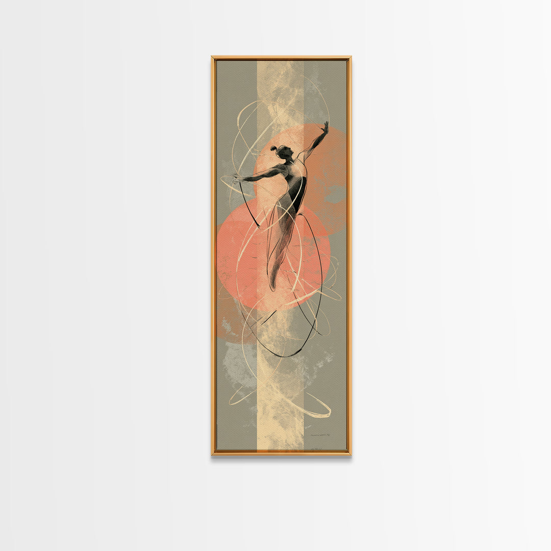 Jump Rope Movement Captured as Curved Lines Canvas Print, Fitness Studio Art, Minimalist Art Print, Gym Decor, Motion, FSA-1x3-70