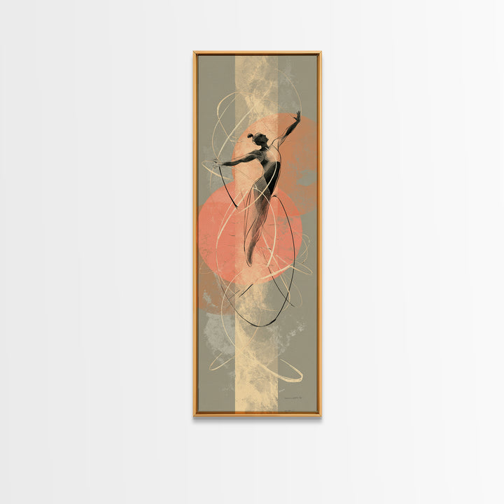 Jump Rope Movement Captured as Curved Lines Canvas Print, Fitness Studio Art, Minimalist Art Print, Gym Decor, Motion, FSA-1x3-70