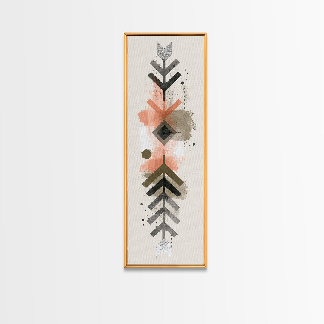 Minimal Motivational Symbol Using Arrows and Shapes Canvas Print, Fitness Studio Art, Fine Art Print, Gym Decor, Motion, FSA-1x3-73